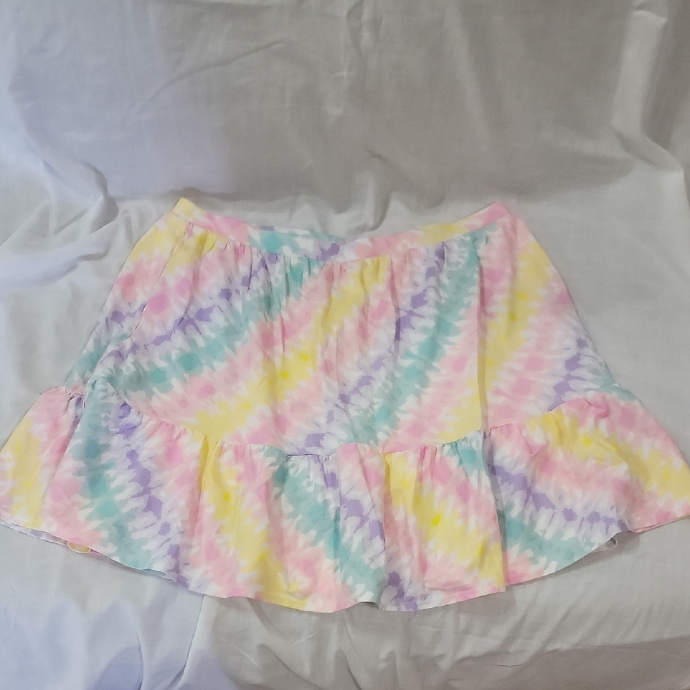 Lands' End Pink and Blue Bubble Mini Skirt
